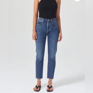 Agolde High Rise Jeans in Deep Blue